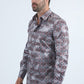 Mens Modern Fit Stretch Foil Fashion Lt. Grey Shirt