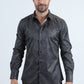 Mens Modern Fit Stretch Foil Fashion Navy Shirt