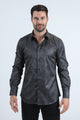 Mens Modern Fit Stretch Foil Fashion Navy Shirt