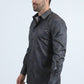 Mens Modern Fit Stretch Foil Fashion Navy Shirt