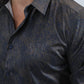 Mens Modern Fit Stretch Foil Fashion Navy Shirt