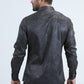 Mens Modern Fit Stretch Foil Fashion Navy Shirt