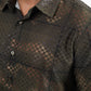Mens Modern Fit Stretch Foil Fashion Olive Shirt