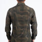 Mens Modern Fit Stretch Foil Fashion Olive Shirt