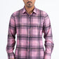 Mens Modern Fit Stretch Foil Fashion Pink Shirt