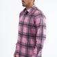 Mens Modern Fit Stretch Foil Fashion Pink Shirt