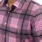 Mens Modern Fit Stretch Foil Fashion Pink Shirt