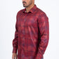 Red Modern Fit Stretch Foil Fashion Shirt Men