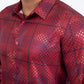 Red Modern Fit Stretch Foil Fashion Shirt Men
