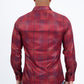 Red Modern Fit Stretch Foil Fashion Shirt Men