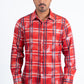 Mens Modern Fit Stretch Foil Fashion Red Shirt