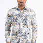 White Gold Modern Fit Stretch Foil Fashion Shirt Men