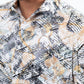 White Gold Modern Fit Stretch Foil Fashion Shirt Men