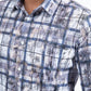 White Modern Fit Stretch Foil Fashion Shirt Men