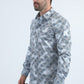 Mens Modern Fit Stretch Foil Fashion White Shirt