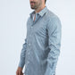 Mens Modern Fit Stretch Foil Fashion White Shirt