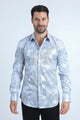 Mens Modern Fit Stretch Foil Fashion White Shirt