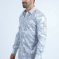 Mens Modern Fit Stretch Foil Fashion White Shirt