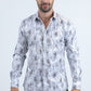 Mens Modern Fit Stretch Foil Fashion White Shirt