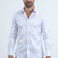 Mens Modern Fit Stretch Foil Fashion White Shirt
