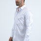 Mens Modern Fit Stretch Foil Fashion White Shirt
