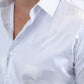 Mens Modern Fit Stretch Foil Fashion White Shirt
