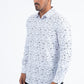 White Modern Fit Stretch Foil Fashion Shirt Men