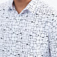 White Modern Fit Stretch Foil Fashion Shirt Men
