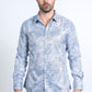 Mens Modern Fit Stretch Foil Fashion White Shirt