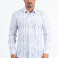 white artistic texture foil shirt front platini