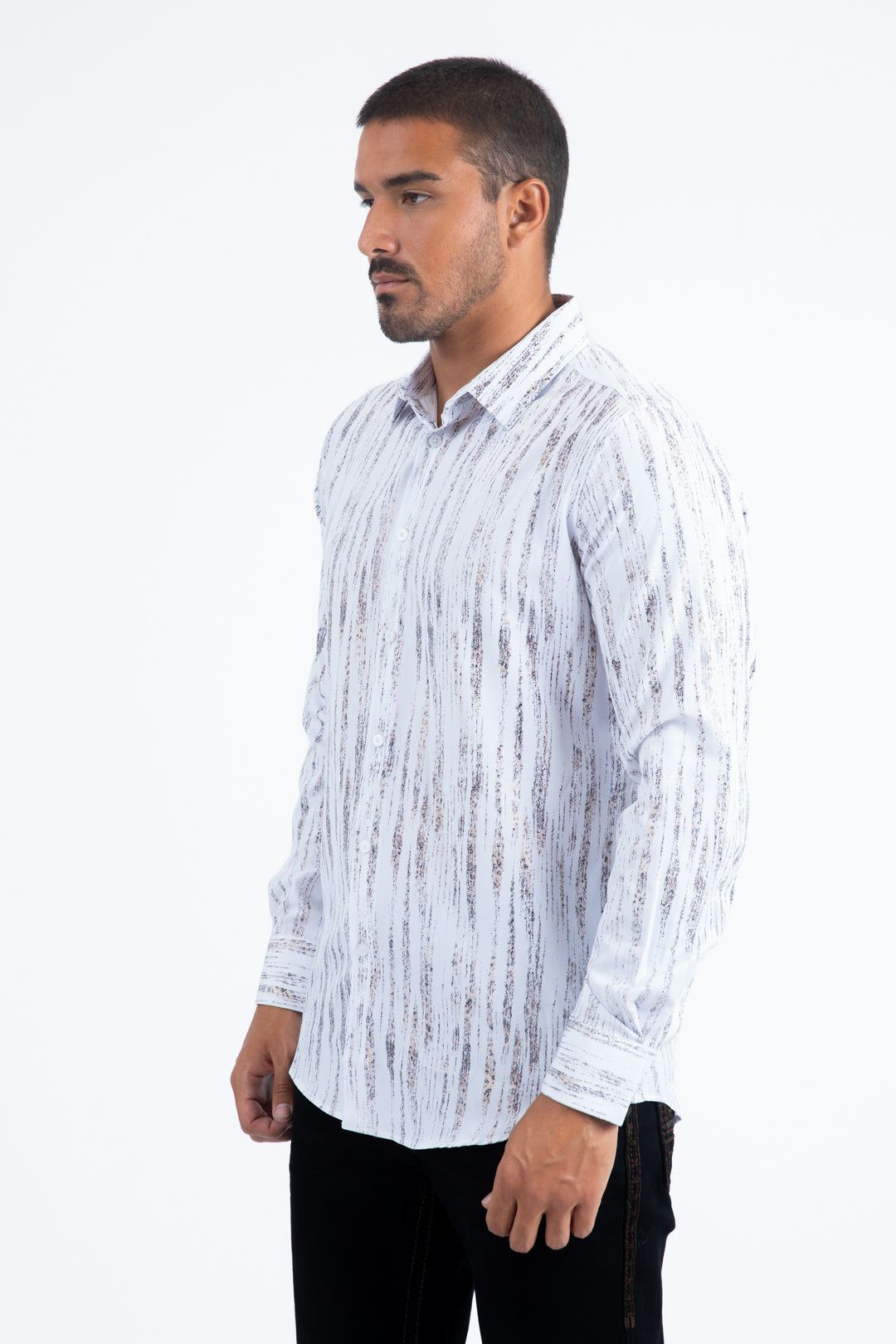 white artistic texture foil shirt side platini