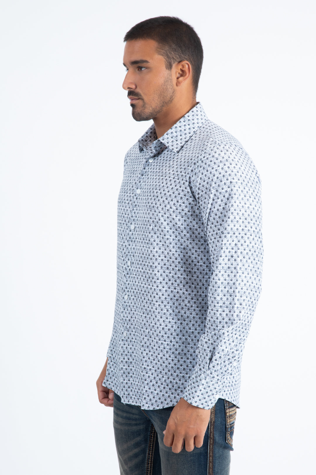 modern dress shirts for men Mens Modern Fit Stretch Foil Fashion White Shirt – Platini Fashion