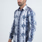 Mens Modern Fit Stretch Foil Fashion White Shirt