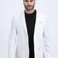 white beige pinstripe modern fit blazer men platini front
