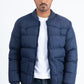 Mens Navy Bubble Jacket with Rib Collar & Cuffs