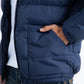 Mens Navy Bubble Jacket with Rib Collar & Cuffs