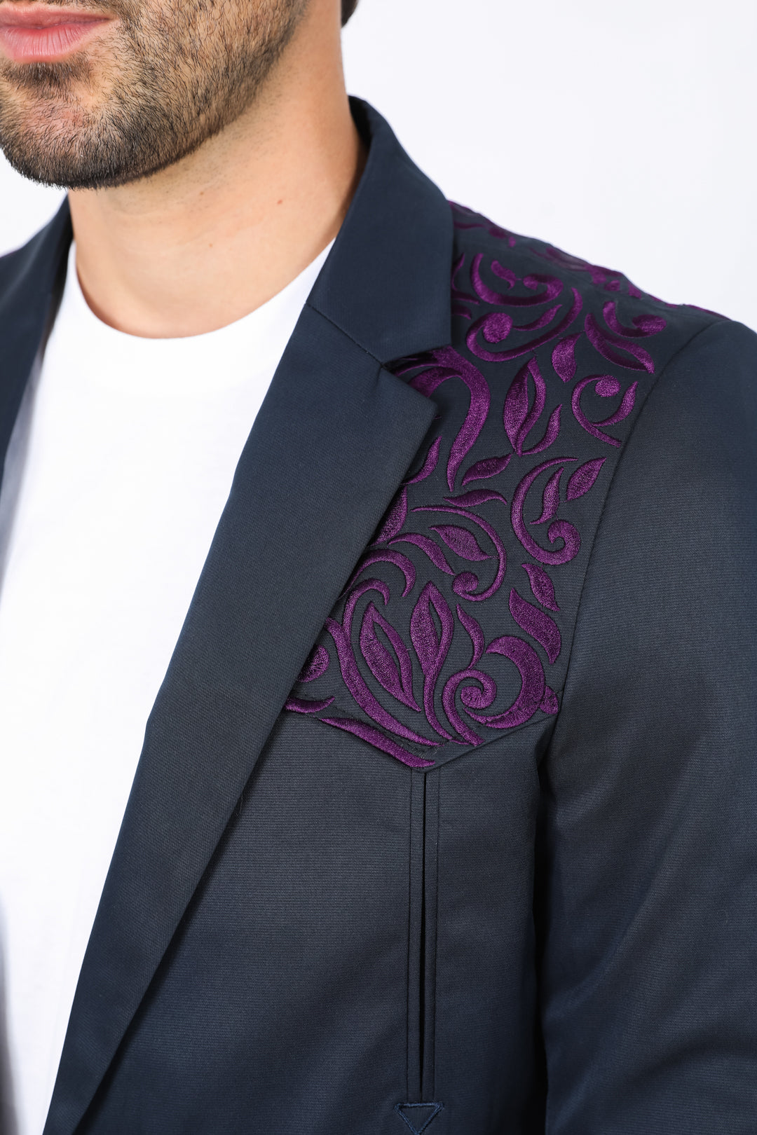 Mens Embroidery Fashion Blazer