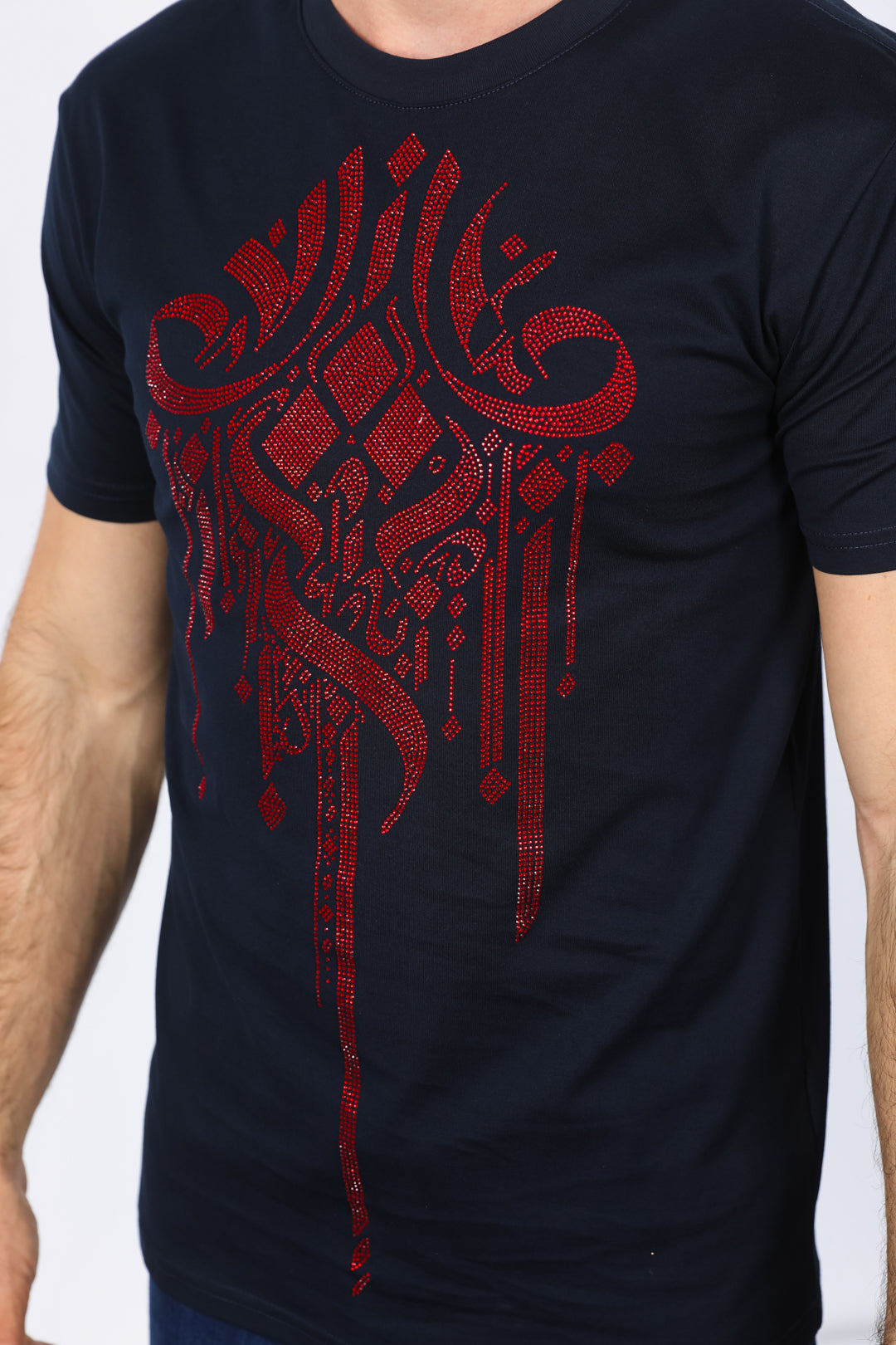 Mens Modern Fit Stretch Crystals T-Shirt
