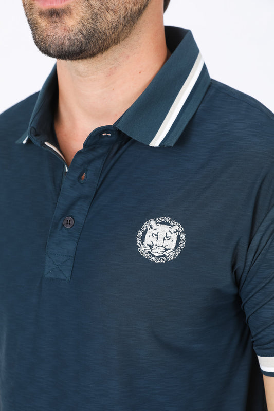 navy platini logo polo detail platini