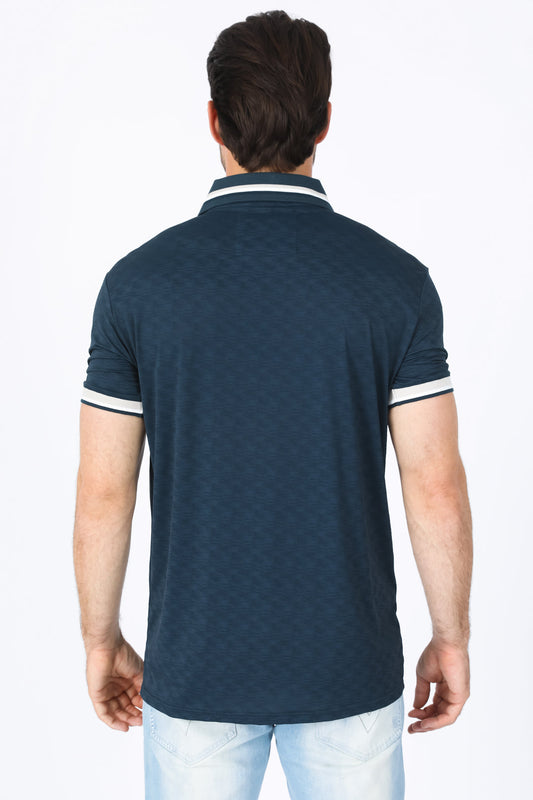 navy platini logo polo back platini