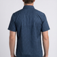 navy stylized floral print performance shirt men platini side