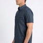 navy stylized floral print performance shirt men platini back