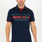 navy stripe polo front platini