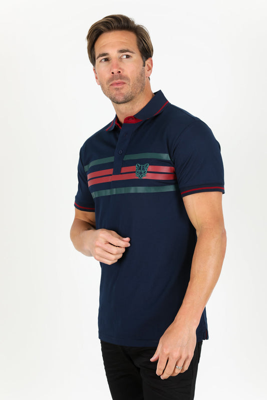 navy stripe polo side platini