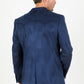 Men's Double Button Faux-Suede Blazer - Navy