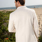off white double button suede blazer men platini back