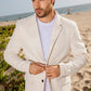 off white double button suede blazer men platini front