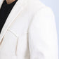 bone suede western blazer double button men platini detail