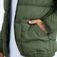 Mens Olive Bubble Jacket with Rib Collar & Cuffs