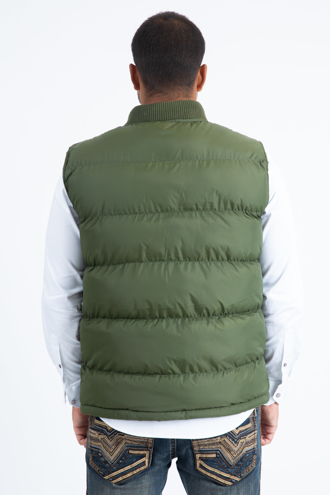Mens Olive Light Bubble Vest